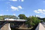 Amtrak Train # 685 beginning to cross the Merrimack River Bridge